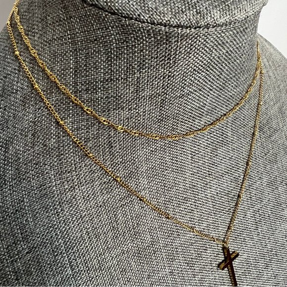 Layered Cross Necklace Women Cross Choker Necklace Faith Jewelry Cross Necklace - Picture 10 of 14